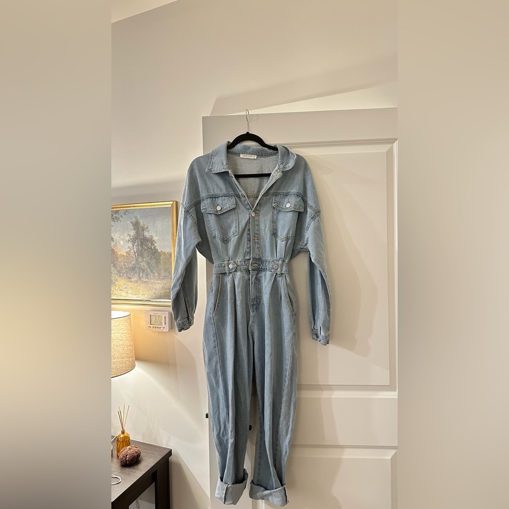 Women's Light Blue Denim Jumpsuit